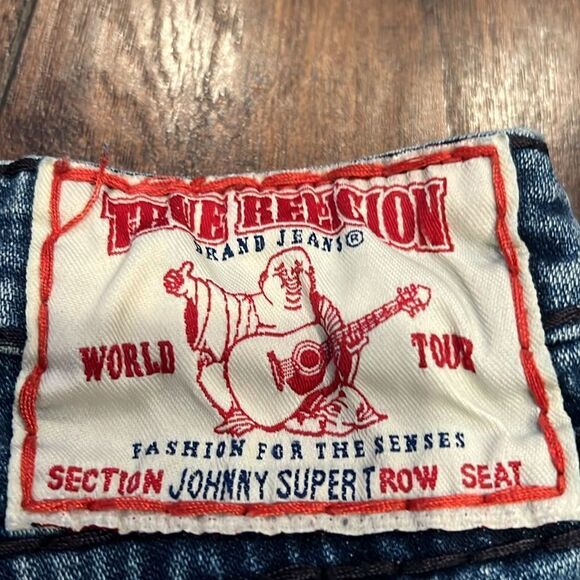 True Religion made in USA Johnny super t size 24 by 33 jeans chunky stitching - Picture 8 of 11